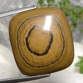 Tiger's eye naturale marrone da 23,77 ct, taglio a cuscino, opaco