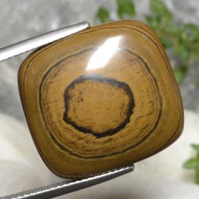 Tiger's eye naturale marrone da 23,77 ct, taglio a cuscino, opaco