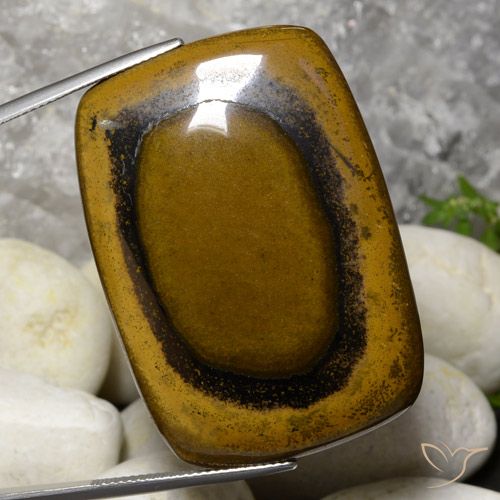 98.03ct Naturale Marrone caldo Occhio di tigre, Cuscino, Opaco