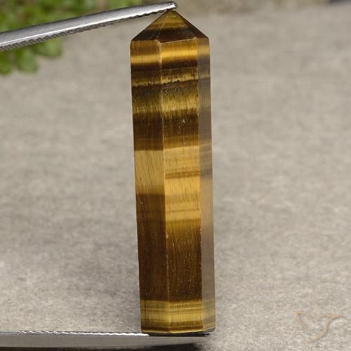 20.28ct Naturale Marrone giallastro Occhio di tigre, Taglio a fantasia, Opaco