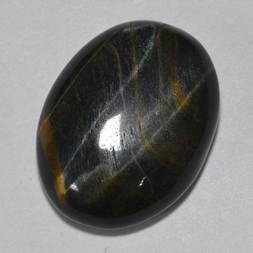 Tiger's eye naturale multicolore da 11,75 ct, taglio ovale, opaco