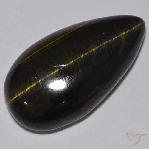 19.70ct Naturale Oro Marrone Occhio di tigre, Forma a pera, Opaco