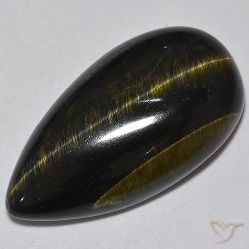 Occhio di tigre Oro Marrone naturale da 19.70 ct, Forma a pera, Opaco