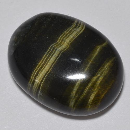 Tiger's eye naturale multicolore da 19,06 ct, taglio ovale, opaco
