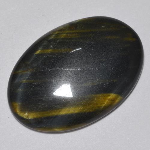 Tiger's eye naturale multicolore da 9,44 ct, taglio ovale, opaco