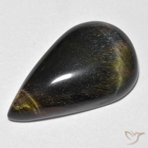 19.38ct Naturale Oro Marrone Occhio di tigre, Forma a pera, Opaco