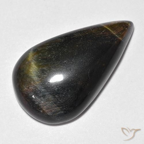 Occhio di tigre Oro Marrone naturale da 19.38 ct, Forma a pera, Opaco