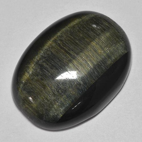 Tiger's eye naturale multicolore da 30,08 ct, taglio ovale, opaco