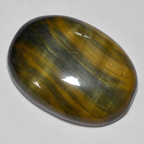 Occhio di tigre Multicolore naturale da 24.37 ct, Taglio ovale, Opaco