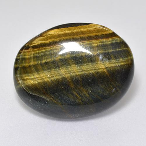 Tiger's eye naturale multicolore da 12,92 ct, taglio ovale, opaco