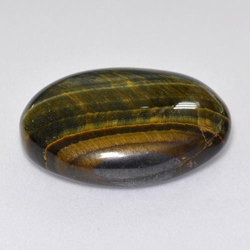 Tiger's eye naturale multicolore da 12,92 ct, taglio ovale, opaco