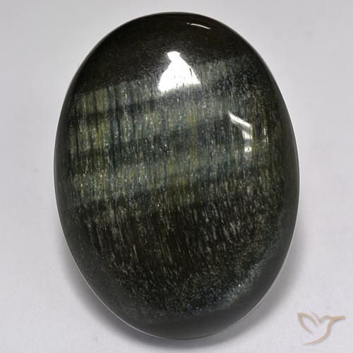 27.76ct Naturale Oro Marrone Occhio di tigre, Ovale, Opaco