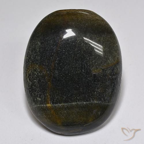 32.04ct Naturale Oro Marrone Occhio di tigre, Ovale, Opaco