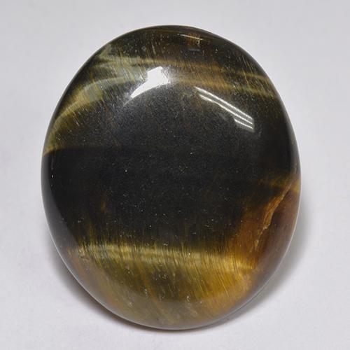 Tiger's eye naturale multicolore da 14,43 ct, taglio ovale, opaco