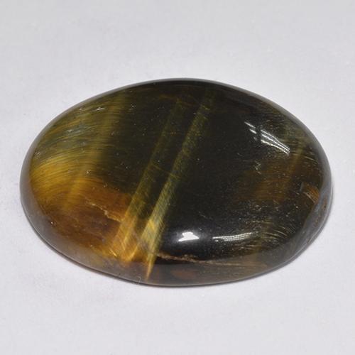 Tiger's eye naturale multicolore da 14,43 ct, taglio ovale, opaco