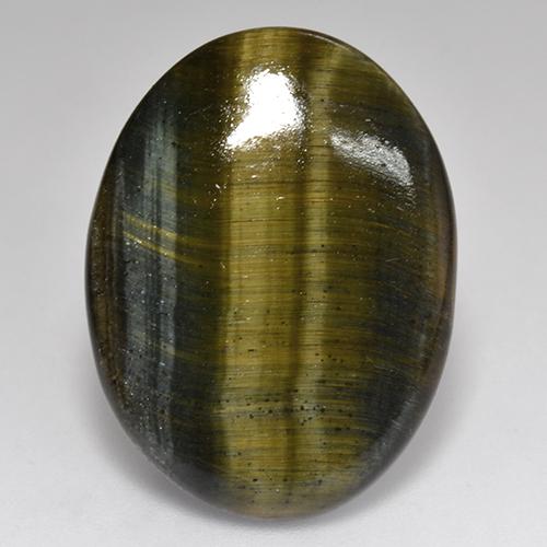 Tiger's eye naturale multicolore da 18,01 ct, taglio ovale, opaco