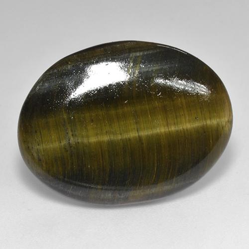 Tiger's eye naturale multicolore da 18,01 ct, taglio ovale, opaco