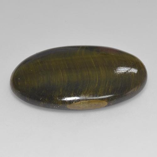 Tiger's eye naturale multicolore da 18,01 ct, taglio ovale, opaco