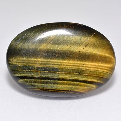 Tiger's eye naturale marrone da 23,65 ct, taglio ovale, opaco