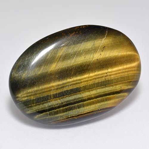Tiger's eye naturale marrone da 23,65 ct, taglio ovale, opaco