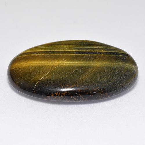 Tiger's eye naturale marrone da 23,65 ct, taglio ovale, opaco