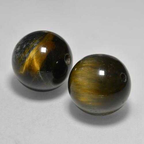 Tiger's eye naturale marrone da 24,57 ct, sfera / palla, opaco