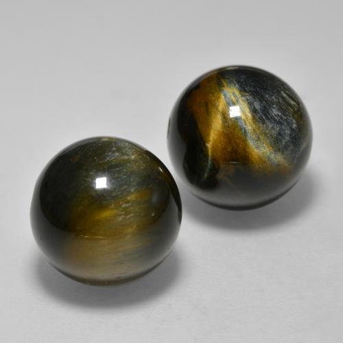 Tiger's eye naturale marrone da 24,57 ct, sfera / palla, opaco