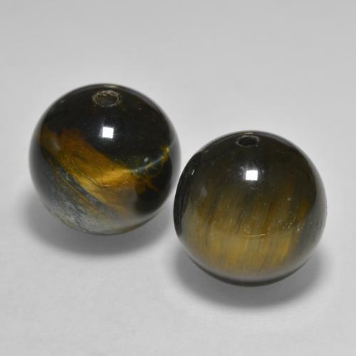 Tiger's eye naturale marrone da 24,57 ct, sfera / palla, opaco