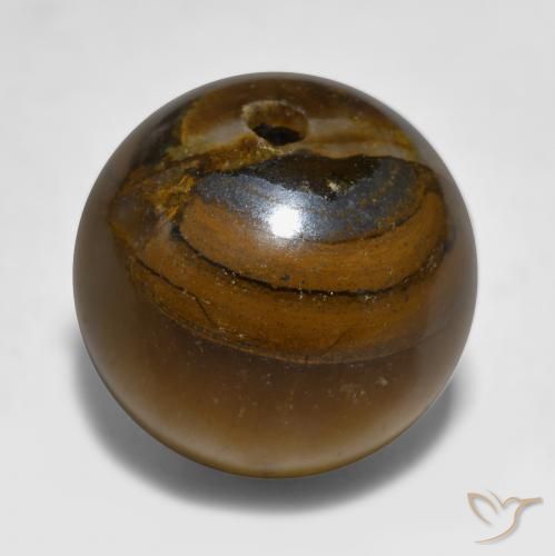 Tiger's eye naturale marrone da 11,89 ct, sfera / palla, opaco