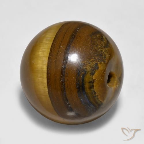 Tiger's eye naturale marrone da 11,89 ct, sfera / palla, opaco