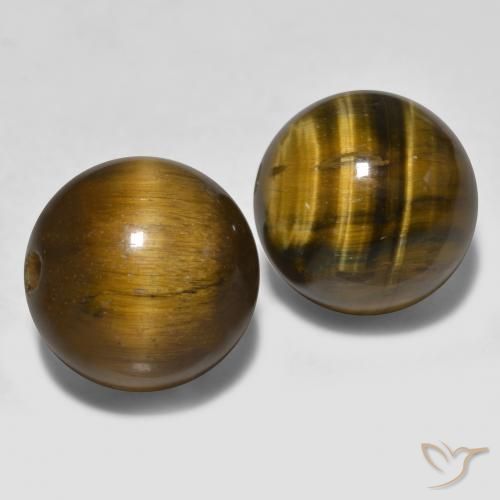 23.50ctw Naturale Marrone caldo Occhio di tigre, Sfera, Opaco