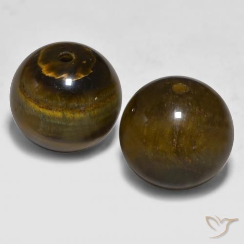 24.43ctw Naturale Marrone dorato Occhio di tigre, Sfera, Opaco