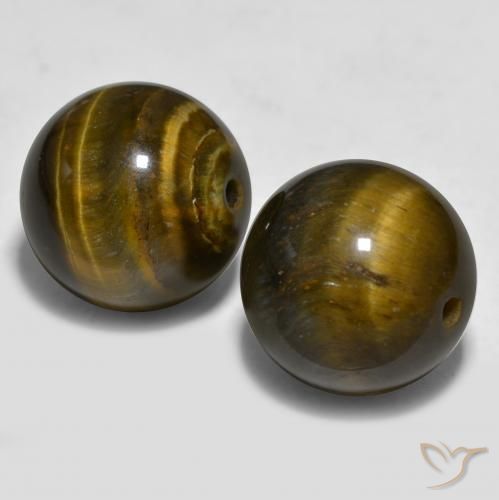 Gemme di Occhio di tigre Marrone dorato naturale da 24.43 ct, Sfera, Opaco