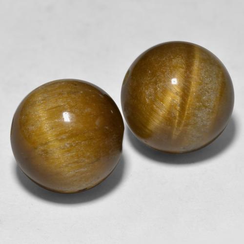Tiger's eye naturale marrone da 24,29 ct, sfera / palla, opaco