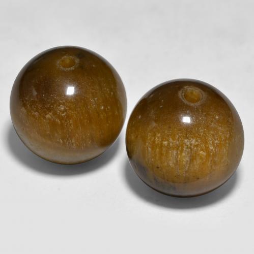 Tiger's eye naturale marrone da 24,29 ct, sfera / palla, opaco