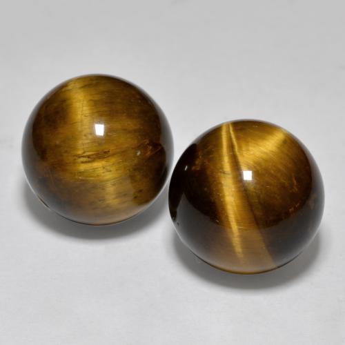 Occhio di tigre naturale marrone da 24,83 ct, sfera / palla, opaco