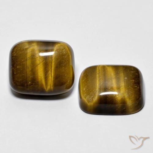 17.05ctw Naturale Medium Dark-Brown Occhio di tigre, Cuscino, Opaco