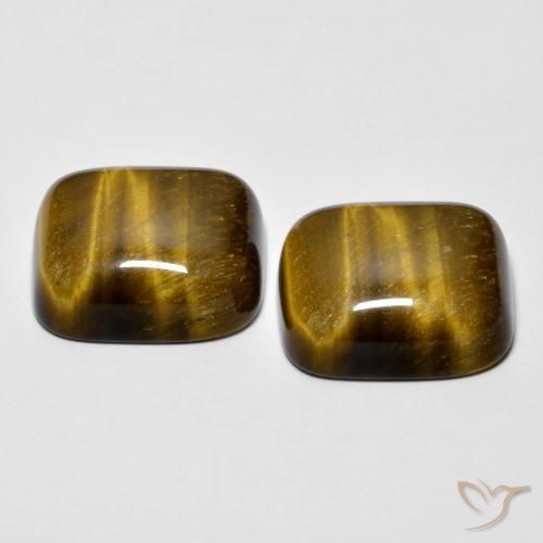 Gemme di Occhio di tigre Medium Dark-Brown naturale da 17.05 ct, Cuscino, Opaco