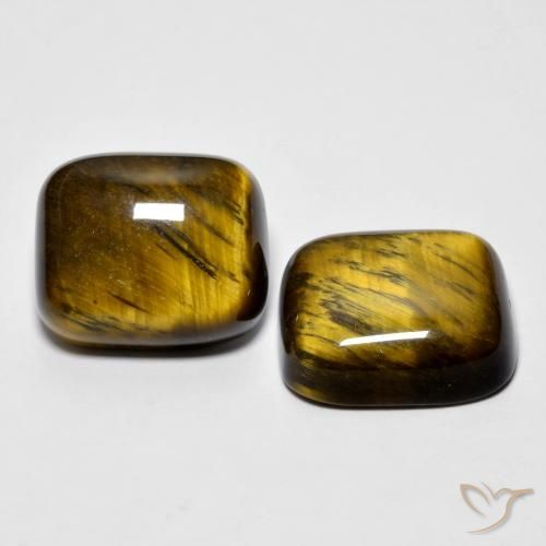 Gemme di Occhio di tigre Medium Dark-Brown naturale da 16.97 ct, Cuscino, Opaco
