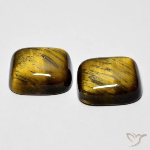 Gemme di Occhio di tigre Medium Dark-Brown naturale da 16.97 ct, Cuscino, Opaco