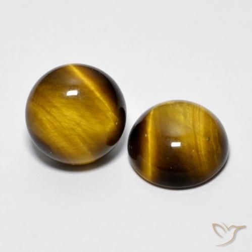 Gemme di Occhio di tigre Marrone dorato naturale da 7.78 ct, Rotondo, Opaco