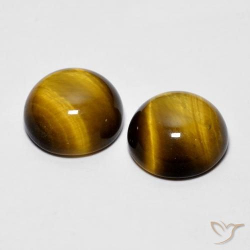 Gemme di Occhio di tigre Marrone dorato naturale da 7.78 ct, Rotondo, Opaco