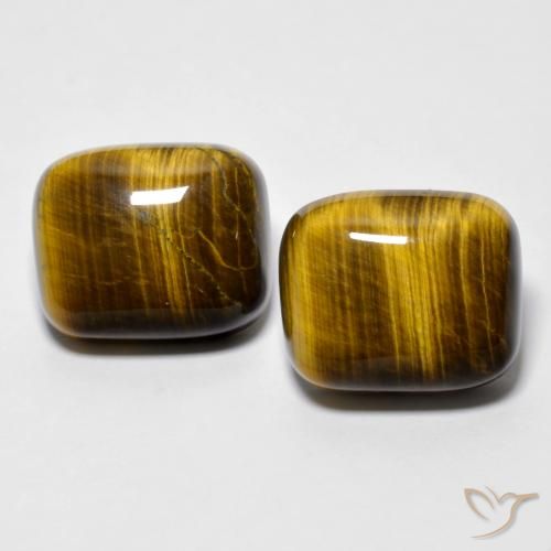 Tiger's eye naturale marrone da 18,15 ct, taglio a cuscino, opaco
