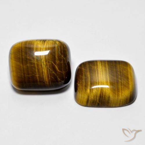 Tiger's eye naturale marrone da 18,15 ct, taglio a cuscino, opaco