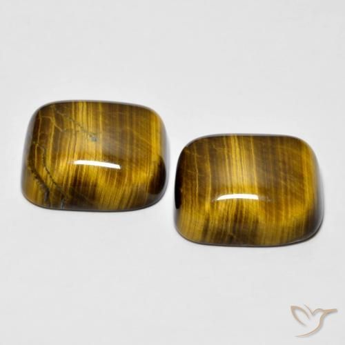 Tiger's eye naturale marrone da 18,15 ct, taglio a cuscino, opaco