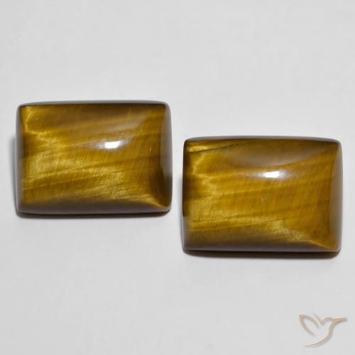 Tiger's eye naturale marrone da 26,73 ct, baguette, opaco