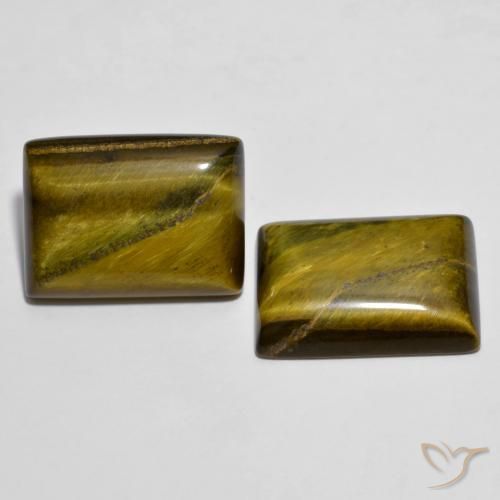 Gemme di Occhio di tigre Marrone caldo naturale da 24.23 ct, Taglio a baguette, Opaco