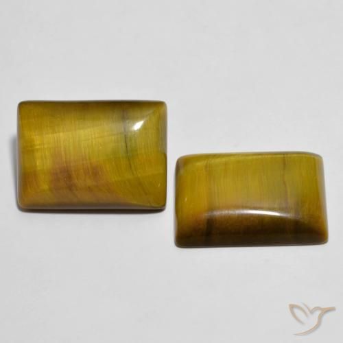 Gemme di Occhio di tigre Marrone dorato naturale da 22.19 ct, Taglio a baguette, Opaco