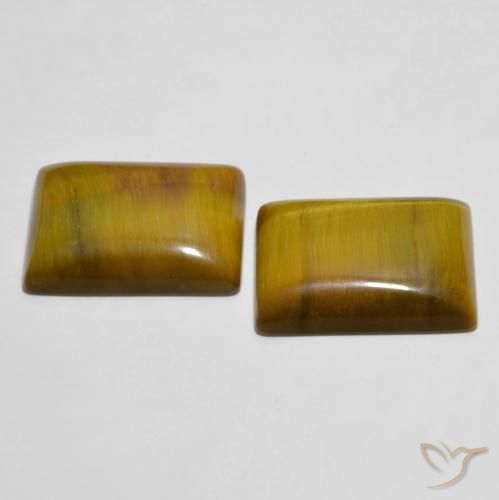 Gemme di Occhio di tigre Marrone dorato naturale da 22.19 ct, Taglio a baguette, Opaco