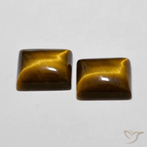 Gemme di Occhio di tigre Marrone giallastro naturale da 12.53 ct, Taglio a baguette, Opaco